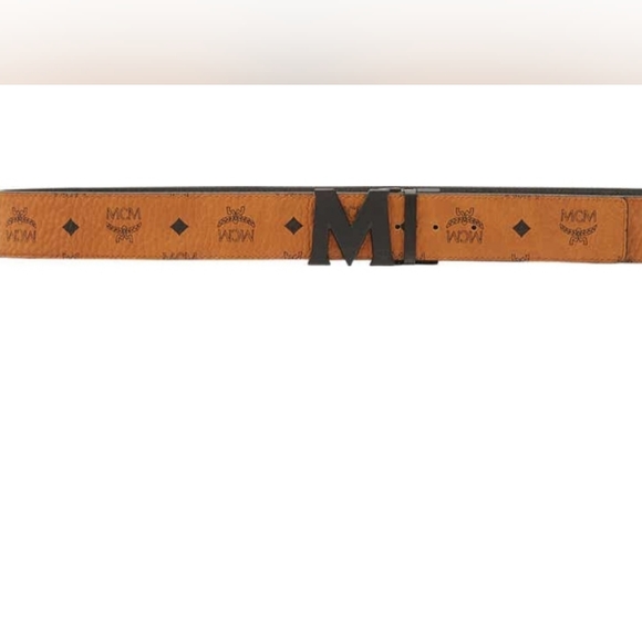 New MCM Claus M Reversible Belt 1.75” in Visetos Cognac 51" - Picture 2 of 10
